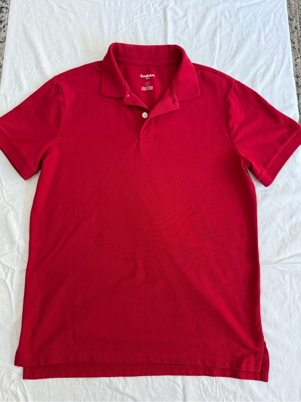 Goodfellow & Co Red Men's Polo Shirt with Two-Button Placket